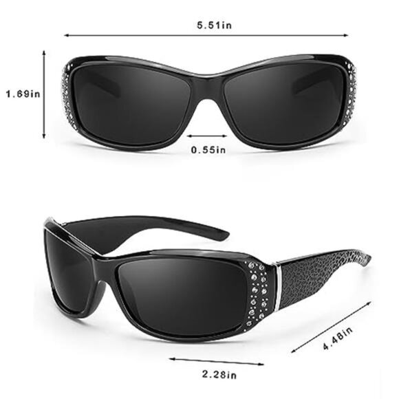 Women\'s Polarized Sunglasses Rhinestone UV400 Protection